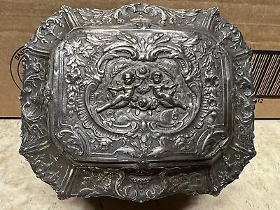 Antique E.G. Webster & Son Repousse Silver-plate Box Lightly Gilded Interior • $79.99