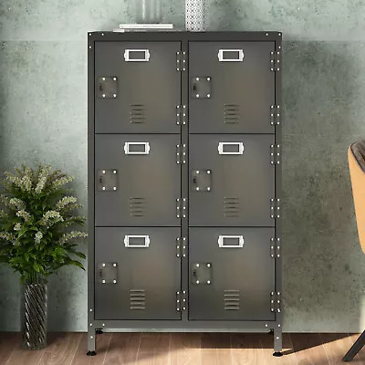 Metal Locker Storage CabinetBedroom Clothes Storage Cabinet With 6 Shelves&Door • $219.99