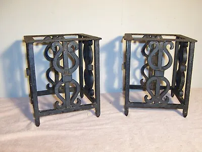 Antique Cast Wrought Iron Garden Urn Planter Stands Mantle Size Heavy & Old • $249.99