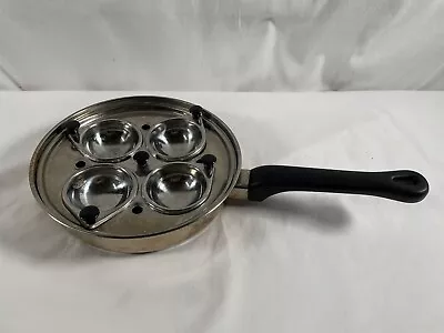 Vintage Unmarked Stainless Steel 4 Compartment Egg Poacher No Lid • $15.72