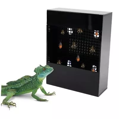 Chameleon Feeding Bowl Black Acrylic Reptile Feeder Box Wall-Mounted Insect  • $30.74