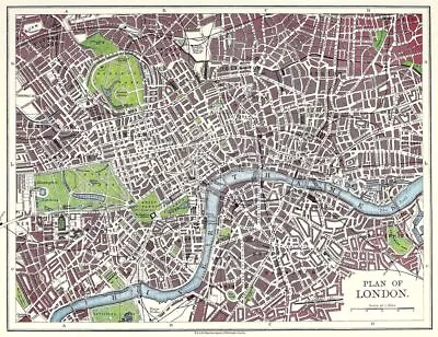 Vintage Rare Old Map Of London Atlas Map Wall Art Print Poster Picture A3 A4 • £4.50