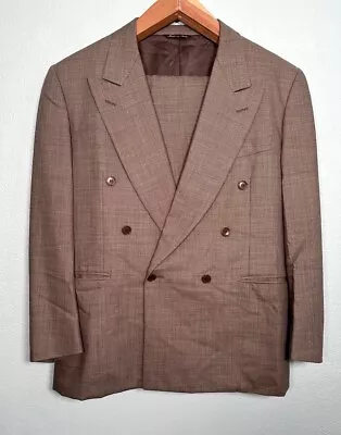 Vintage CANALI Milano Peak Wool Double Breasted Suit Mens IT 50 US 40 S (32x30) • $219.96