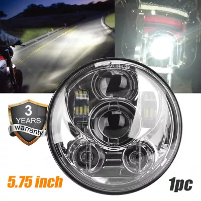 Chrome 5 3/4  5.75  Round Sealed Beam LED Projector Headlight For Motorcycle • $37.99