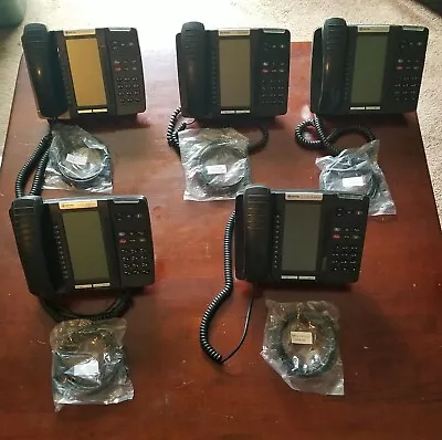 Lot Of 5 Mitel 5320 IP Phones W/ Stands Handset Cord 7ft Cat5 Cord - Working • $53.99