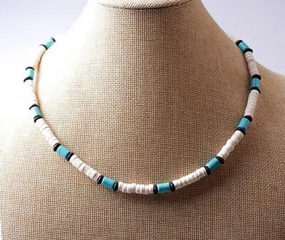 Handmade Stone Bead Surfer Necklace Beads For Men's Tribal Punk Beach Jewelry • $9.25