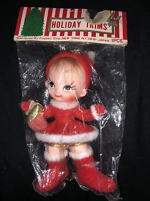 Vintage Christmas Holiday Trims Fruitart Ornament Santa’s Helper Elf NOS Japan • $54.48