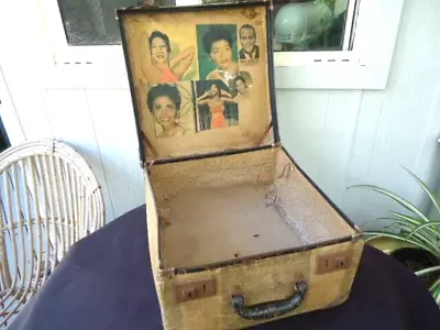 Vintage Art Deco  Hat Box Suitcase Lena Horne Elvis Presley Pinnacle Brand • $39.99