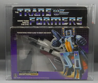 Vintage 1990 AFA 75 Hasbro TRANSFORMERS Decepticon RAMJET Figure MIB Toy SEALED • $835