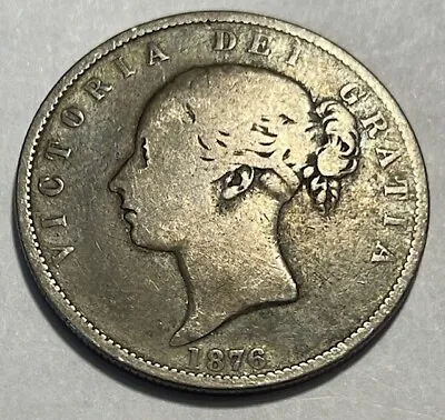 GREAT BRITAIN - Queen Victoria - 1/2 Crown - 1876 - Km-756 - Silver Coin • $35