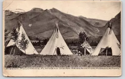 Postcard Mission Mountain Flathead Indian Reservation Missoula Montana • $5.98