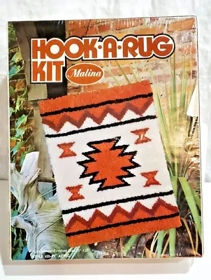 Vintage Aztec Hook-a-Rug Latch Hook Rug Kit 20  X 27  Malina Style #25-11 Sealed • $19.95