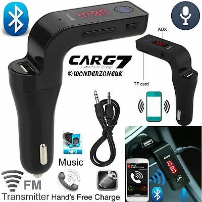 Bluetooth Car FM Transmitter MP3 Player Radio Wireless Adapter Kit 2 USB Charger • £8.49