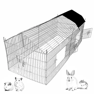 £37.95 • Buy 1.8m Pet Rabbit Run Play Pen Guinea Pig Playpen Chicken Puppy Cage Hutch MND