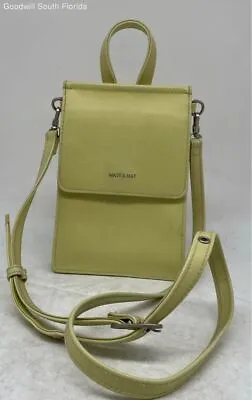 Matt & Nat Womens Yellow Vegan Leather Adjustable Strap Flap Over Crossbody Bag • $14.99