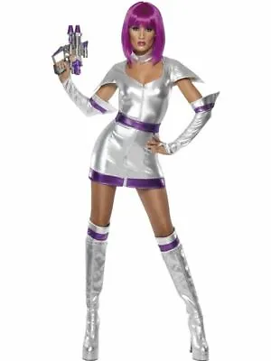 £49.68 • Buy Ladies UK 8-10 Small Space Cadet Sci Fi Fantasy Silver Alien Hero Woman Costume