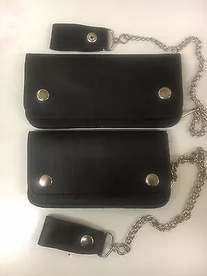 £9.99 • Buy Brand New Biker Black Motorbike Genuine Leather Wallet With Chain Two Sizes