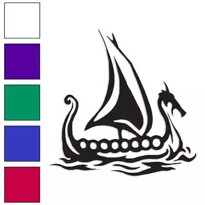 Viking Ship Dragon Boat Vinyl Decal Sticker Multiple Colors & Sizes #719 • $4.95