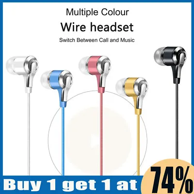 Universal 3.5mm AUX Jack In Ear Wired Earphones Definition Deep Bass Headphones • £2.99