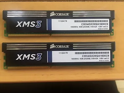 8 GB Corsair XMS3 DDR3 Desktop Memory CMX4GX3M2A1600C9 • £18