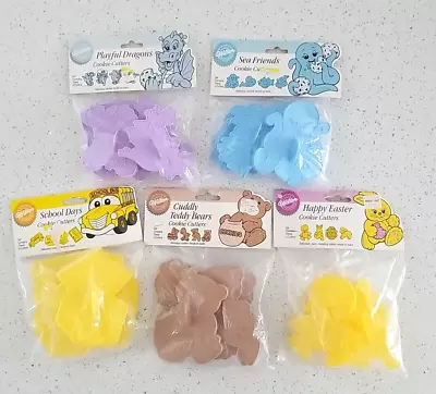 5 Sets Wilton Plastic Cookie Cutters Sea Friends School Teddy Bear Dragon Easter • $36