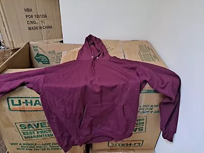 Hanes Unisex Ecosmart Comfort Blend Pullover Hooded Sweatshirt Maroon Large • $8