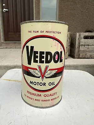 Vintage Motor Oil Can Veedol Quart Can Flying V • $73.90