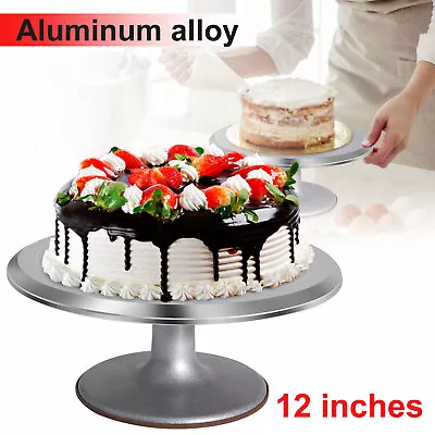 30CM Cake Turntable Aluminum Revolving Holder Rotary Table Cake Decoration Kit • £27.99