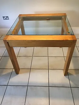 Glass Top & Oak Framed 90 X 90 Cm Dining Table • £35