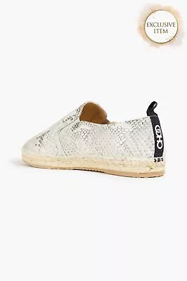 RRP€356 JIMMY CHOO Leather Espadrille Shoes US13 UK10 EU43 Metallic Effect • £37