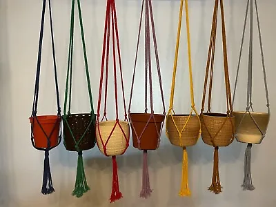 Macrame Plant Hanger Garden Hanging Planter Basket Rope Flower Pot Holder Decor • £3.25