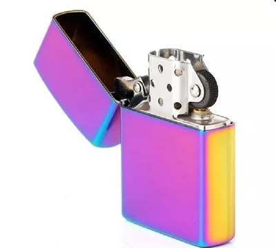 CRI/Zico OIL Lighter Icy Blue Metal Windproof Comes With Spare Zippo Wick • $15.95