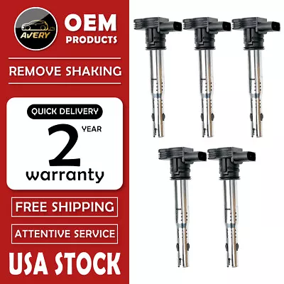 $49.98 • Buy Pack Of 5 Ignition Coils For VW Jetta Beetle Passat Golf L5 2.5L Audi UF575