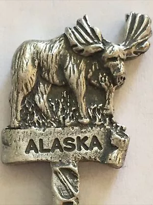 Vintage Souvenir Spoon US Collectible Pewter Alaska Moose • $3.99