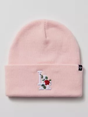MLB Los Angeles Dodgers Pink Roses LA Beanie 47 Brand Raised Cuff Knit Hat • $35