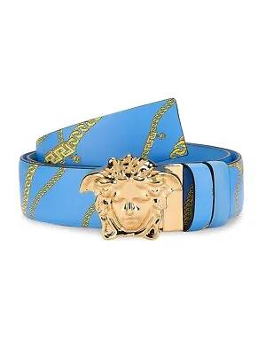 Versace La Medusa Chain Print Leather Belt $550 Size 40 • $215