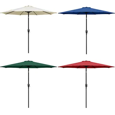 7.5 / 9ft Patio Outdoor Market Table Umbrella With Button Tilt & 6/8 Sturdy Ribs • $51.99