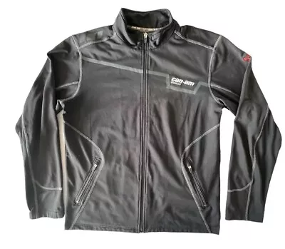 Can-Am Spyder BRP Jacket Men’s Medium Black Light Fleece Full Zip Mock Neck • $34.99