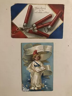 Lot Of 2 Vintage Postcards Patriotic Themes Fourth Of July • $6