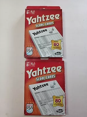 2 NEW Hasbro Gaming 06100 Yahtzee Game Score Pads 80 Sheets • $16