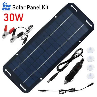 30W Solar Panel Kit Trickle Battery Charger 12V For Car Van Caravan Boat UK • £13.99