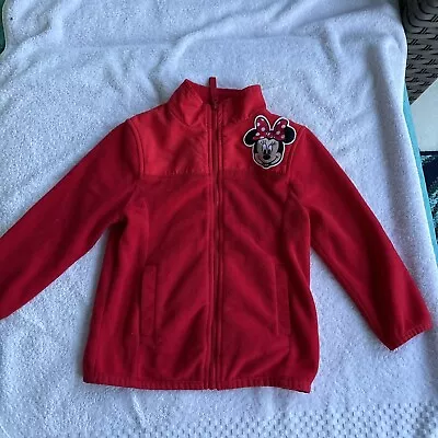 Toddler Disney Minnie Mouse Red Micro Fleece Full Zip Jacket Size 4 • $8