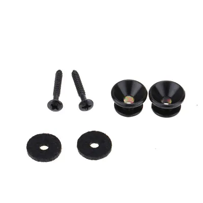 Musiclily Pro 2 Pieces Black Metal Strap Buttons For Fender Acoustic Guitar Bass • $14.62