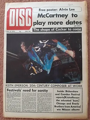 Disc Music Newspaper May 13th 1972 Keith Emerson And Alvin Lee Poster • £14