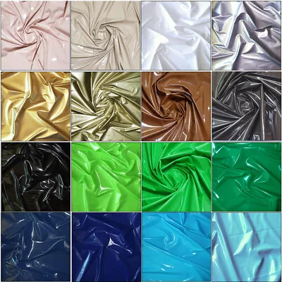 Shiny Pu Rubber Latex Vinyl Stretch Pleather Gothic Fetish Fabric Waterproof 54  • $15.51