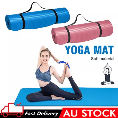 15mm Thick Yoga Mat Pad NBR Nonslip Exercise Fitness Pilate Gym Durable • $24.99