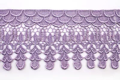 5  Wide 19 Colors Venice Embroidered Victorian Guipure Lace Trim By Yardage • $15.99