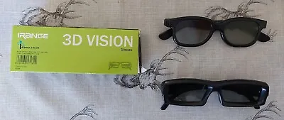 2 Pairs IRange 3D Vision Glasses TV Black Movie Pair Couple • £14.99