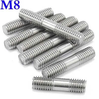 M8 -1.25 25mm-250mm A2 Stainless Steel Double End Threaded Stud Bolts Screws Rod • $24.99