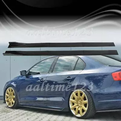 For VW Jetta MK6 MK7 Glossy Side Skirt Extension Lip Rocker Splitter Spoiler • $46.95